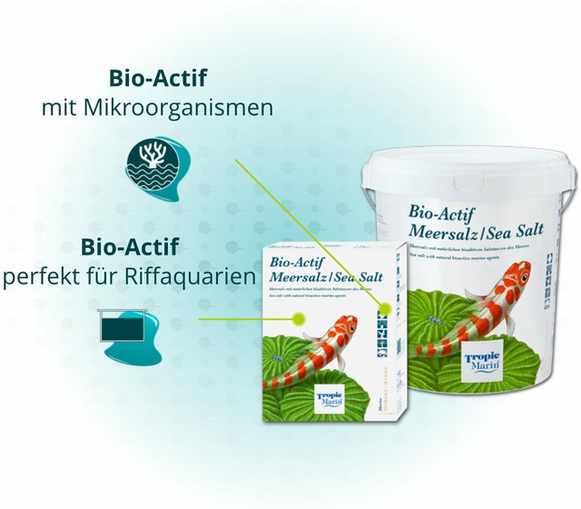 Dieses Bild zeigt die Vorteile von Tropic Marin Salz Bio-Actif